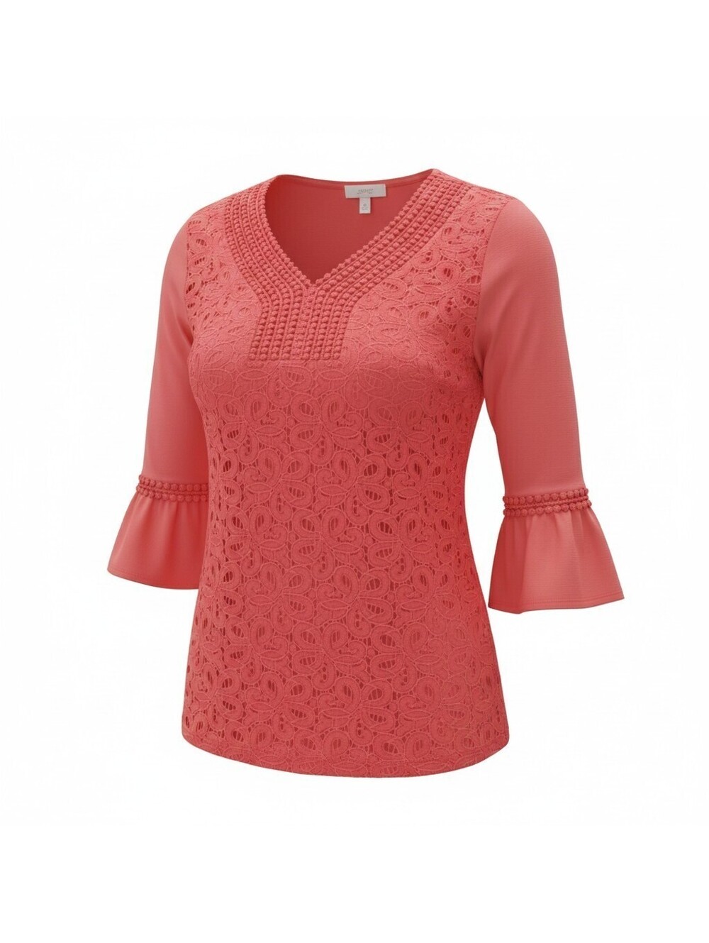 Shannon Ford New York Tunic Top Womens Medium Coral Lace Front Boho